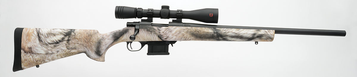 The 222 Remington test rifle featured a light varmint barrel contour and was equipped with a Redfield 3-9x scope mounted in Talley Lightweight rings.